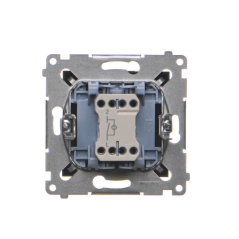 Simon 54 Łącznik jednobiegunowy z podświetleniem LED (moduł) 10AX 250V szybkozłącza, czarny mat DW1L.01/49