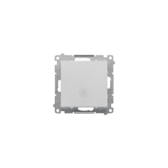 Simon 55 Łącznik jednobiegunowy z podświetleniem LED (moduł) 10 AX, 250 V~, szybkozłącza Aluminium mat TW1L.01/143