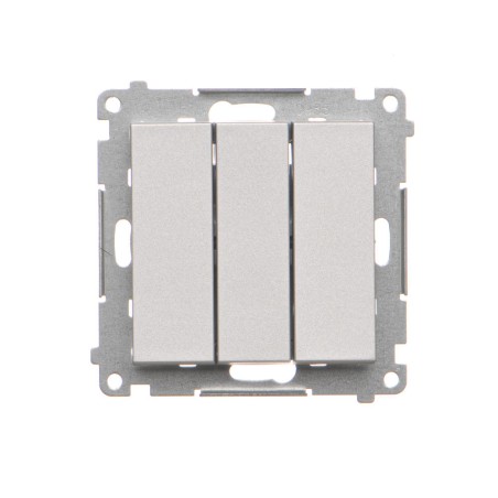 Simon 55 Łącznik potrójny (moduł) 10 AX, 250 V~, szybkozłącza Aluminium mat TW31.01/143