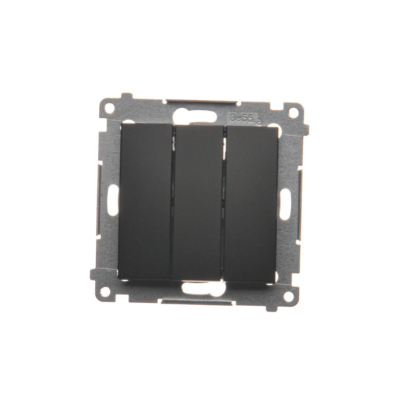 Simon 54 Łącznik potrójny z podświetleniem LED (moduł) 10AX 250V szybkozłącza, czarny mat DW31L.01/49 Simon 54 Łącznik potrójny z podświetleniem LED (moduł) 10AX 250V szybkozłącza, czarny mat DW31L.01/49
