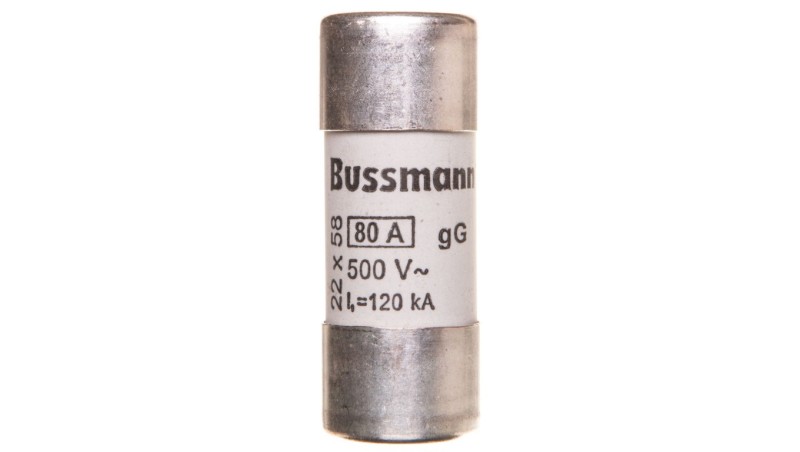 Wkładka cylindryczna 22x58mm 80A gG 500V AC C22G80 Wkładka cylindryczna 22x58mm 80A gG 500V AC C22G80