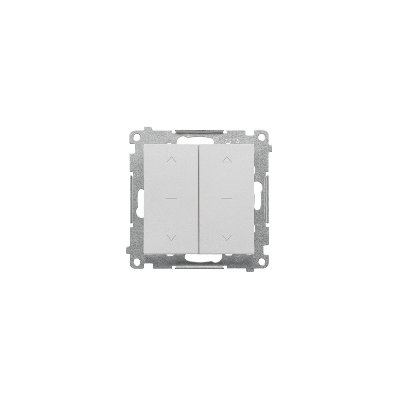 Simon 55 Przycisk roletowy podwójny trójpozycyjny 1-0-2 (moduł) 10 A, 250 V~, szybkozłącza Aluminium mat TZP2.01/143