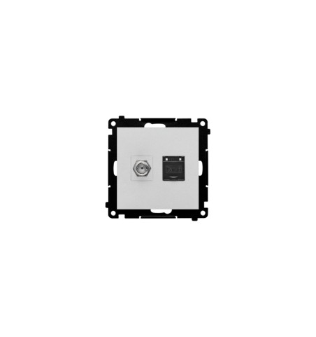 Simon 55 Gniazdo antenowe typu F” + RJ45 kat.6 (moduł) Aluminium mat TASFRJ45.01/143