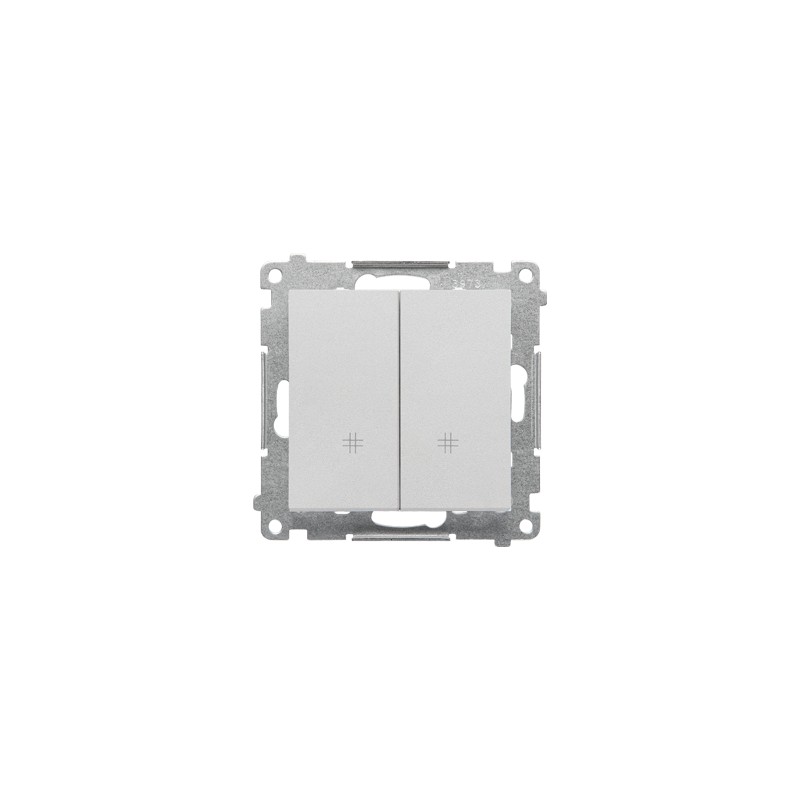 Simon 55 Łącznik krzyżowy podwójny (moduł) 10 AX, 250 V~, szybkozłącza Aluminium mat TW7/2.01/143