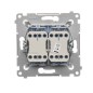 Simon 54 Łącznik krzyżowy podwójny z podświetleniem LED , szybkozłącza, biały DW7/2L.01/11