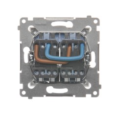 Simon 54 Łącznik dwubiegunowy podwójny (moduł) 16AX 250V biały DW22A.01/11