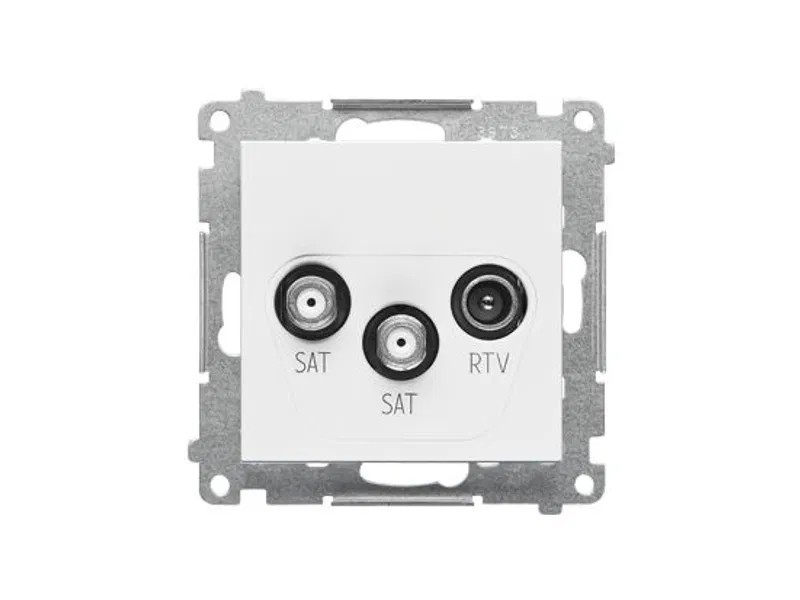 Simon 55 Gniazdo antenowe satelitarne podwójne SAT-SAT-RTV (moduł). 2x Wejście: 5 MHz2,4 GHz Biały mat TASK2.01/111 Simon 55 Gniazdo antenowe satelitarne podwójne SAT-SAT-RTV (moduł). 2x Wejście: 5 MHz2,4 GHz Biały mat TASK2.01/111