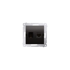 Simon 54 Gniazdo HDMI + RJ45 kat.6. (moduł) czarny mat DGHRJ45.01/49