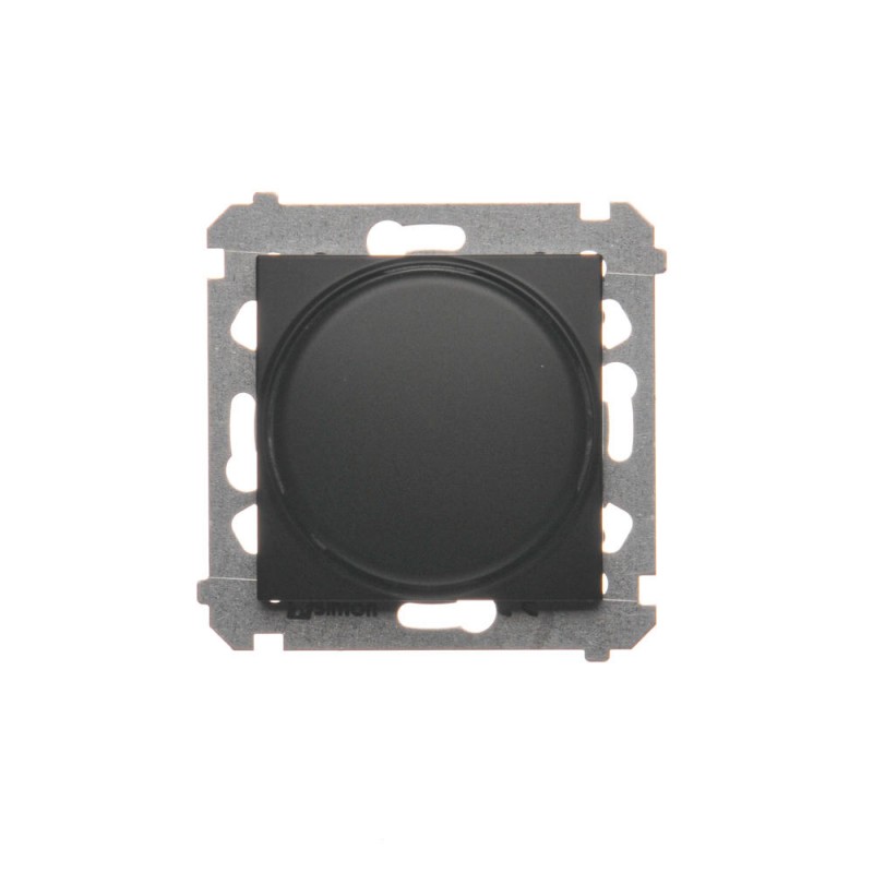 Simon 54 Ściemniacz obrotowy do LED ściemnialnych 230 V (moduł) 2–250 W czarny mat max ilość zródeł LED 10 szt. DS9L.01/49