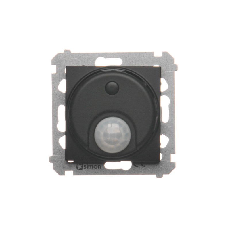 Simon 54 Łącznik z czujnikiem ruchu z przekaźnikiem (moduł) 8(2) A 230V czarny mat wymagana instalacja 3-przew. DCR10P.01/49