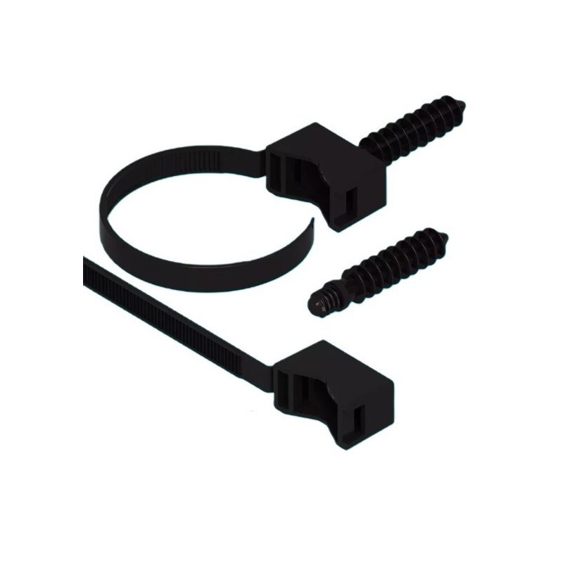 UCHWYT DO RUR 32-60mm AKS ZIELONKA ZACISKOWY PVC ANTRACYT MOCNY