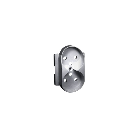 Pokrywa gniazda podwójnego z przesłonami do ramek DETAIL aluminium 82068PDZ-93