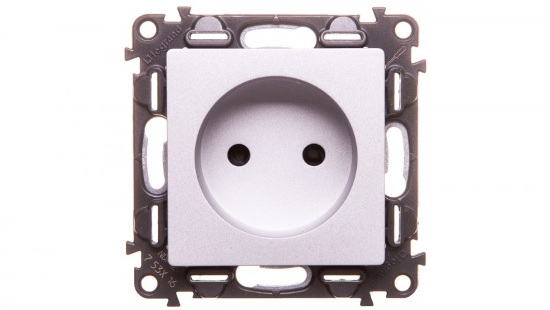 VALENA LIFE Gniazdo pojedyncze b/u aluminium 753316
