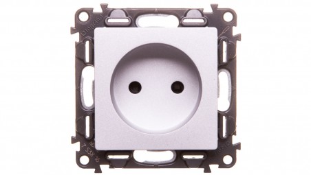 VALENA LIFE Gniazdo pojedyncze b/u aluminium 753316