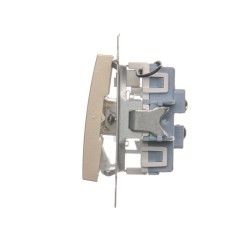 Simon 54 Łącznik schodowy podwójny z podświetleniem złoty mat DW6/2L.01/44