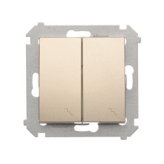 Simon 54 Łącznik schodowy podwójny z podświetleniem złoty mat DW6/2L.01/44