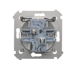 Simon 54 Łącznik schodowy podwójny z podświetleniem srebrny mat DW6/2L.01/43