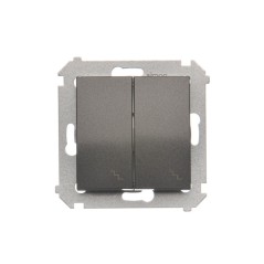 Simon 54 Łącznik schodowy podwójny z podświetleniem antracyt DW6/2L.01/48