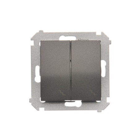 Simon 54 Łącznik schodowy podwójny z podświetleniem antracyt DW6/2L.01/48