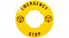 Szyld opisowy fi 60mm EMERGENCY/STOP LPXAU115