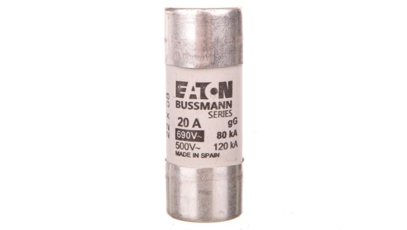 Wkładka bezpiecznikowa cylindryczna 22x58mm 20A gL/gG 690V C22G20 Wkładka bezpiecznikowa cylindryczna 22x58mm 20A gL/gG 690V C22G20