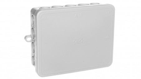 Puszka n/t odgałęźna 125x100x40mm 18 przepustów IP55 A 18 jasnoszara 2000410