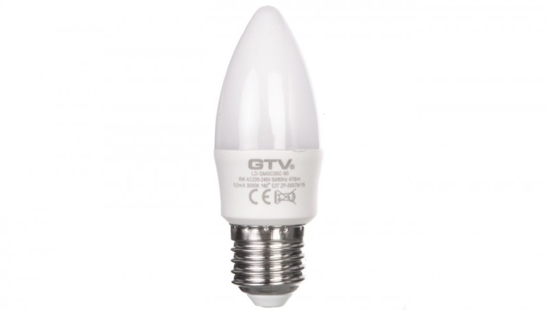 Żarówka LED E27 C30 6W 520lm 3000K AC 220-240V 160st. LD-SMGC30C-60