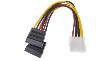 Kabel SATA zasilający MOLEX (M) - S-ATA (F) x2 13cm 68524