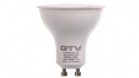 Żarówka LED GU10 3W 220lm ciepłobiała 230V 120st. LD-NGU10P-3W