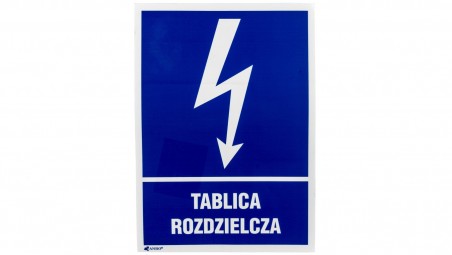 Tabliczka ostrzegawcza /TABLICA ROZDZIELCZA 148X210/ 15EIA/Q4/F