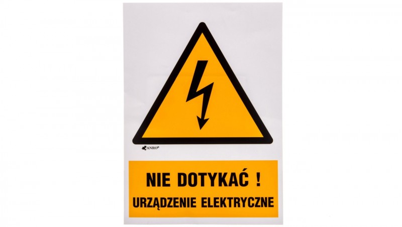 Samoprzylepna tabliczka ostrzegawcza /Nie dotykać urządzenie elektryczne 148x210/ 1EOA/Q4/F