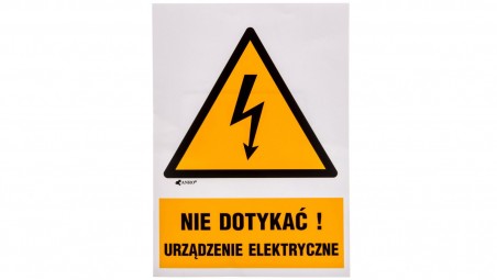 Tabliczka ostrzegawcza /Nie dotykać urządzenie elektryczne 148x210/ 1EOA/Q4/F