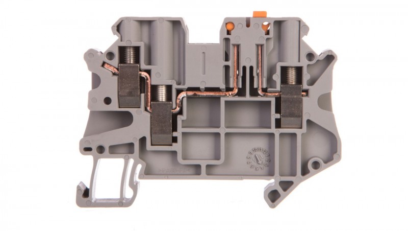 Złączka przelotowa 3-przewodowa z odłącznikiem nożowym 4mm2 szara UT 4-TWIN-MT 3046003 /50szt./