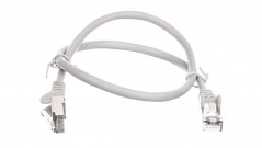 Kabel krosowy patchcord SF/UTP kat.5e CCA szary 0,5m 50143