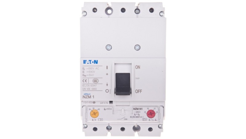 Wyłącznik silnikowy 3P 30kW 50-63A NZMN1-M63 265720 Wyłącznik silnikowy 3P 30kW 50-63A NZMN1-M63 265720