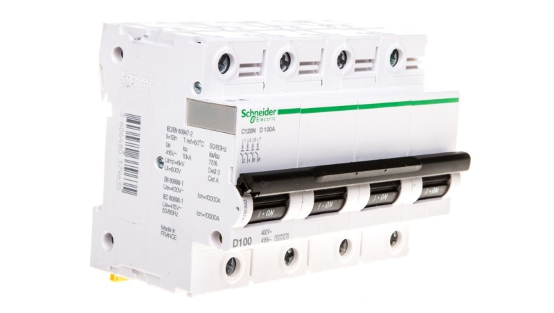 Wyłącznik nadprądowy 4P D 100A 10kA AC C120N A9N18392