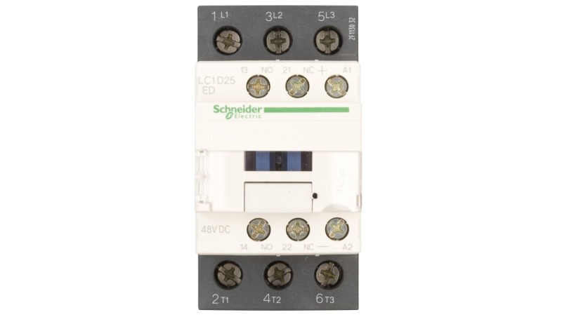 TeSys Deca Stycznik mocy 25A 3P 48V DC 1Z 1R LC1D25ED TeSys Deca Stycznik mocy 25A 3P 48V DC 1Z 1R LC1D25ED