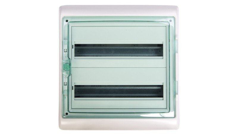 Obudowa natynkowa Kaedra IP65 KDR-2-18-NT-T drzwi transparentne 2 rzędy 18 modułów/rząd Obudowa natynkowa Kaedra IP65 KDR-2-18-NT-T drzwi transparentne 2 rzędy 18 modułów/rząd