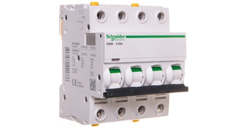 Wyłącznik nadprądowy 4P D 63A 6kA AC iC60N-D63-4 A9F05463