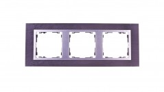 Simon 82 Ramka potrójna pozioma kamień łupek/ ramka pośrednia aluminium mat 82937-63