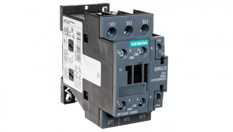 Stycznik mocy 25A 3P 24V AC 1Z 1R S0 3RT2026-1AB00 Stycznik mocy 25A 3P 24V AC 1Z 1R S0 3RT2026-1AB00
