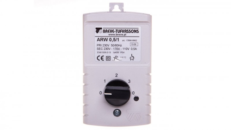 Regulator prędkości obrotowej 1-fazowy ARW 0,5/1 230V 0,5A IP54 17886-9962