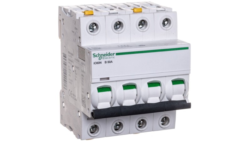 Wyłącznik nadprądowy 4P B 50A 6kA AC iC60N-B50-4 A9F03450 Wyłącznik nadprądowy 4P B 50A 6kA AC iC60N-B50-4 A9F03450