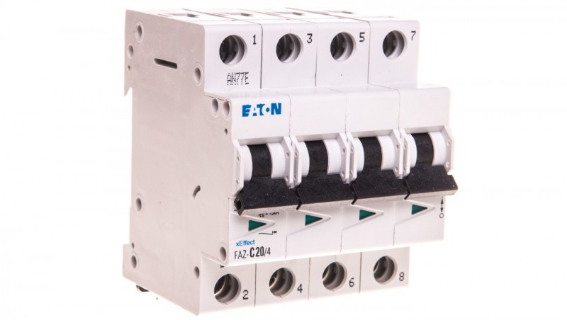 Wyłącznik nadprądowy 4P C 20A 15kA AC FAZ C20/4 279062 Wyłącznik nadprądowy 4P C 20A 15kA AC FAZ C20/4 279062