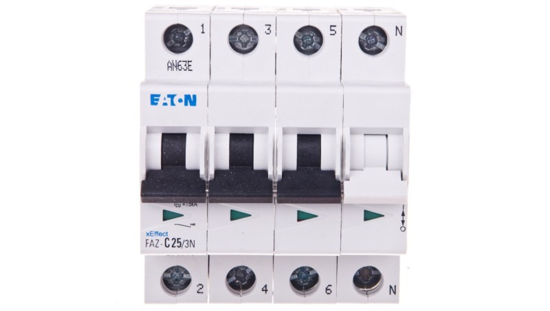 Wyłącznik nadprądowy 3+N C 25A 15kA AC FAZ C25/3N 278977 Wyłącznik nadprądowy 3+N C 25A 15kA AC FAZ C25/3N 278977