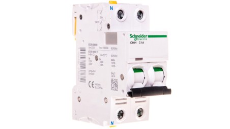 Wyłącznik nadprądowy 1P+N C 1A 10kA AC iC60H-C1-1N A9F07601