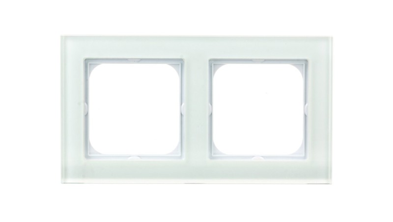 SONATA Ramka podwójna białe szkło R-2RG/31