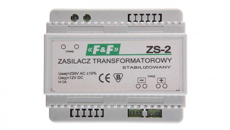 Zasilacz stabilizowany 230VAC/12VDC 12W 1A ZS-2