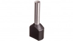 Końcówka tulejkowa izolowana TID 2x1,5mm2/12mm czarna cynowana TID2x1,5L12x500 /500szt.