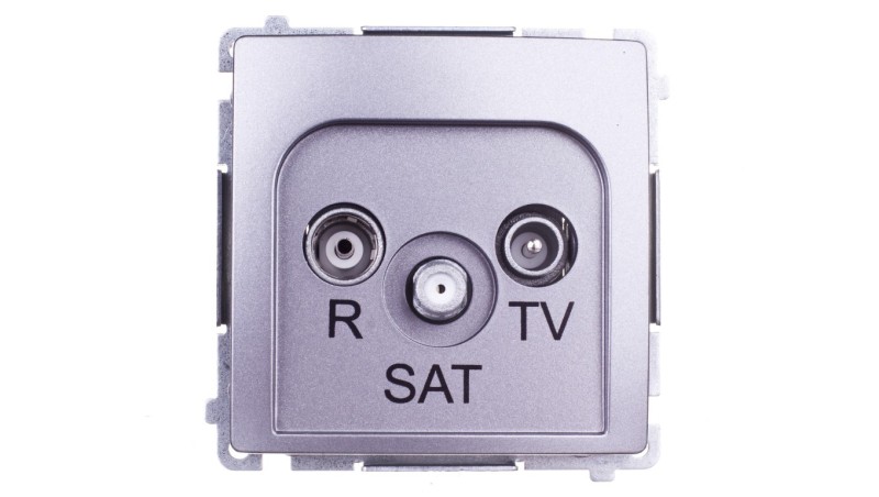Simon Basic Gniazdo antenowe RTV/SAT przelotowe stal inox BMZAR-SAT10/P.01/21 Simon Basic Gniazdo antenowe RTV/SAT przelotowe stal inox BMZAR-SAT10/P.01/21